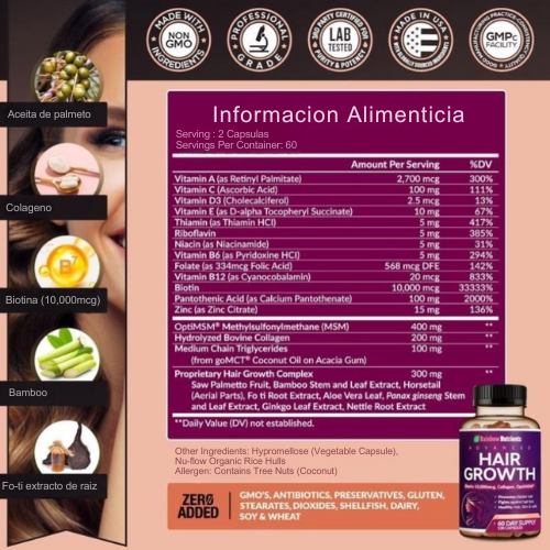 Elurea™ Tratamiento Anticaída Hormonal + Crecimiento